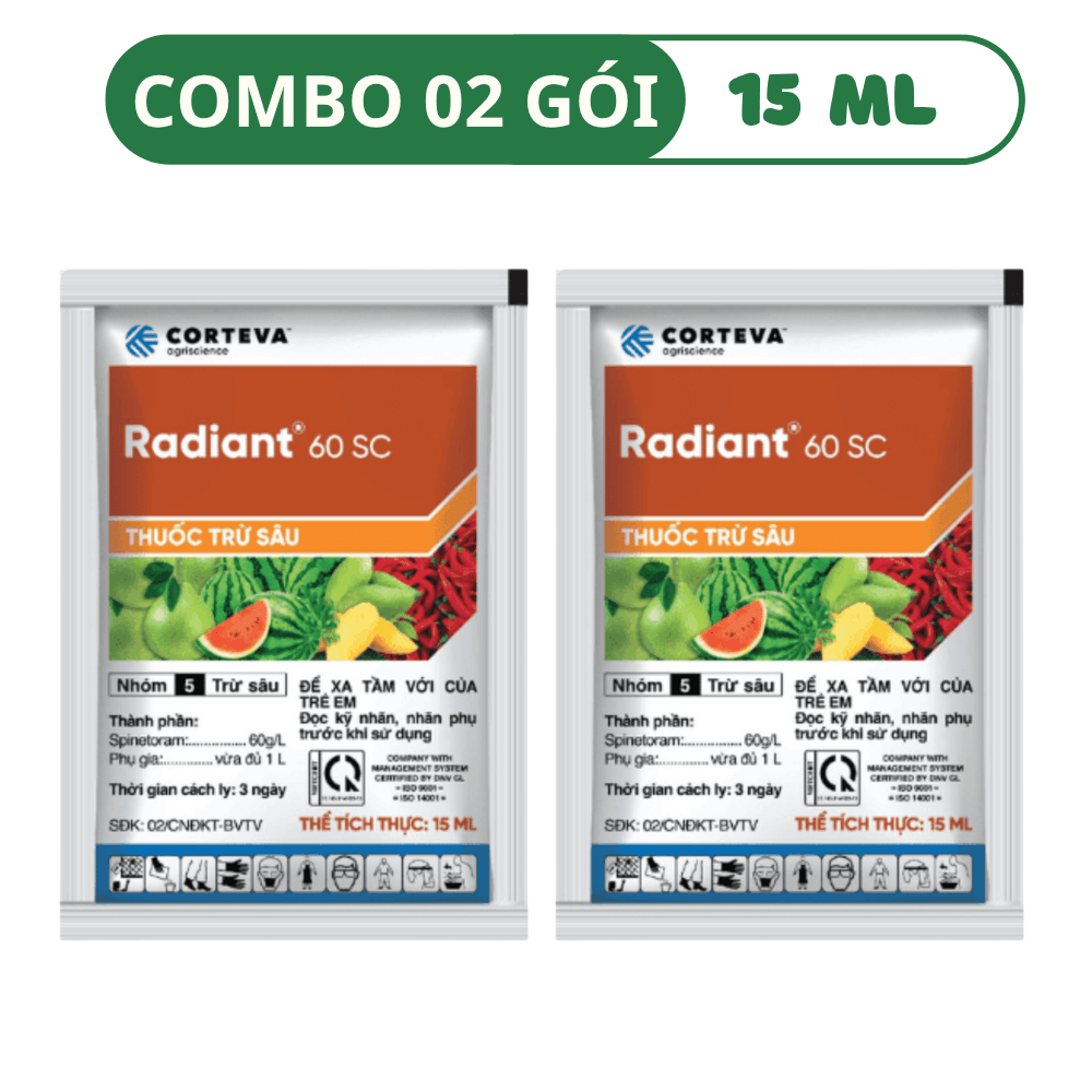 Thuốc Trừ Bọ Trĩ Và Nhện Đỏ Radiant 60 SC - COMBO 02 GÓI (15 ML)