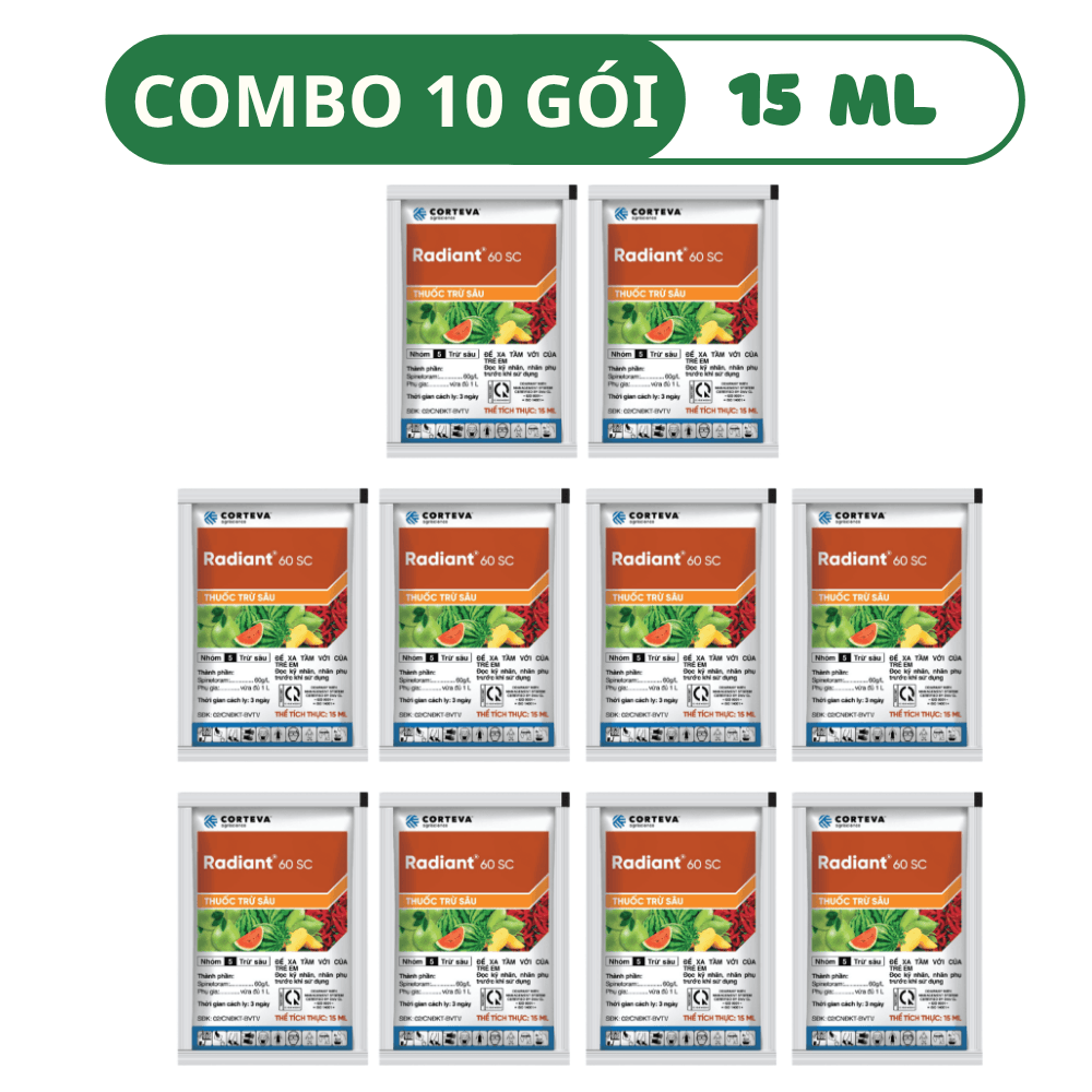 Thuốc Trừ Bọ Trĩ Và Nhện Đỏ Radiant 60 SC - COMBO 10 GÓI (15 ML)