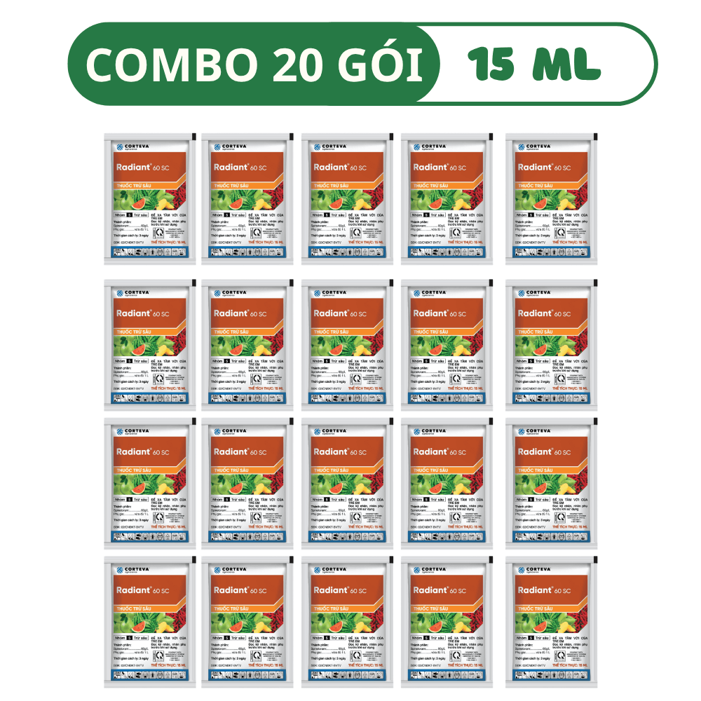 Thuốc Trừ Bọ Trĩ Và Nhện Đỏ Radiant 60 SC - COMBO 20 GÓI (15 ML)