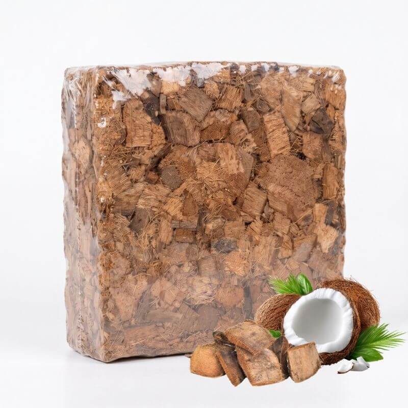 Viên Nén Vỏ Dừa Cắt (Coco Husk Chip) | Đã Qua Xử Lý Làm Giá Thể Trồng Cây Viên 500 Gram