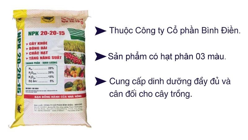 Phân bón NPK 20-20-15 Đầu Trâu