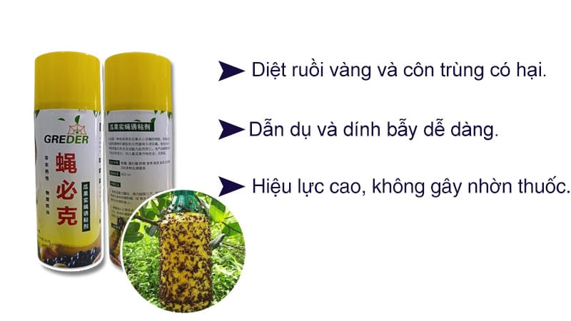 keo xịt bẫy ruồi vàng Trung Quốc