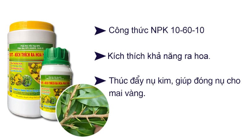 Phân bón siêu tạo nụ kim cho mai vàng 10-60-10