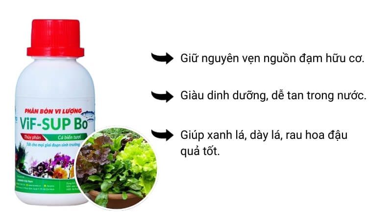 phân bón hữu cơ đạm cá vif sup bo của minro