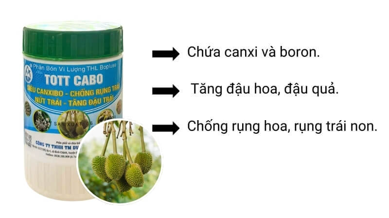 Phân bón canxi bo chống rụng quả, tăng đậu quả