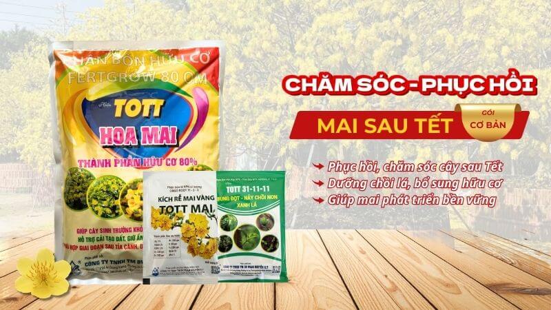 Bộ phân bón chăm sóc và phục hồi mai sau tết gói cơ bản