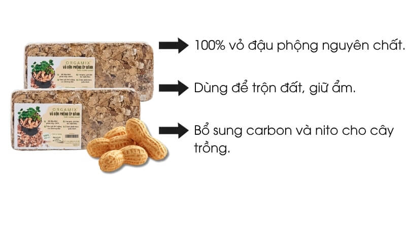 Vỏ đậu phộng ép bánh nguyên chất
