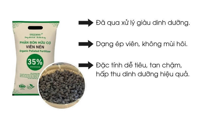 Phân bòn viên Greenma dạng viên nén, không mùi hôi
