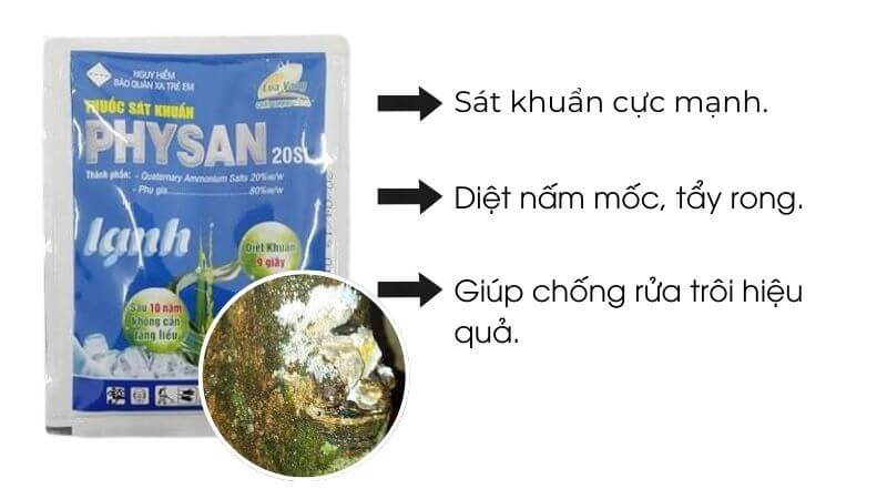 Physal lạnh diệt khuẩn mạnh, tẩy rong rêu