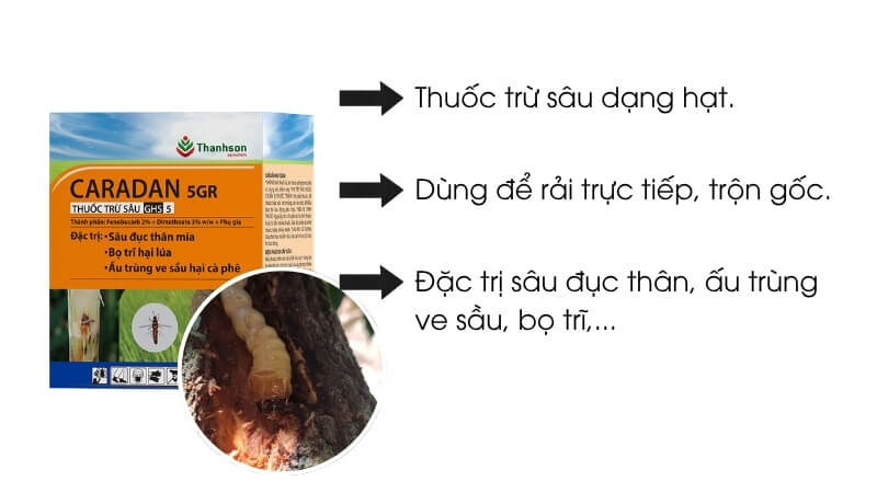 Thuốc trừ sâu dạng hạt caradan 5gr