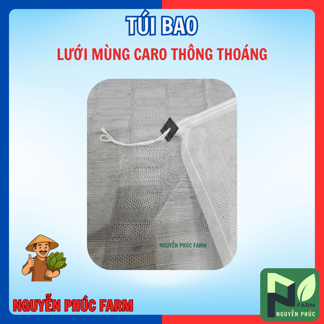 [Combo 20-50-100 túi] Túi bao mít - kích thước 50 x 70 cm bằng vải mùng caro thoáng khí bền bỉ - COMBO 100 TÚI