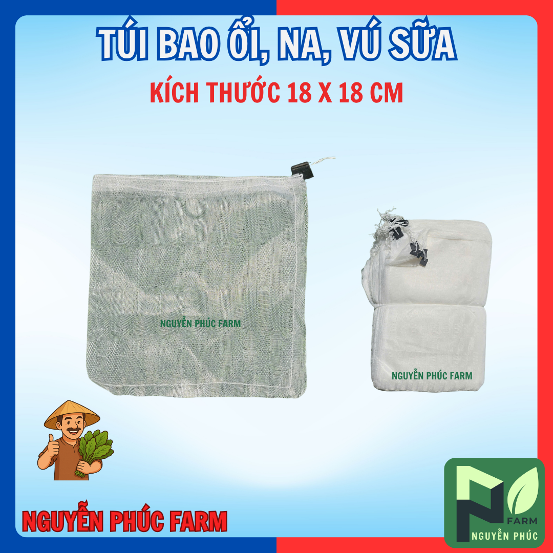 [Combo 20-50-100 túi] Túi bao ổi, na, vú sữa - kích thước 18 x 18 cm bằng vải mùng caro thoáng khí, độ bền cao - COMBO 100 TÚI