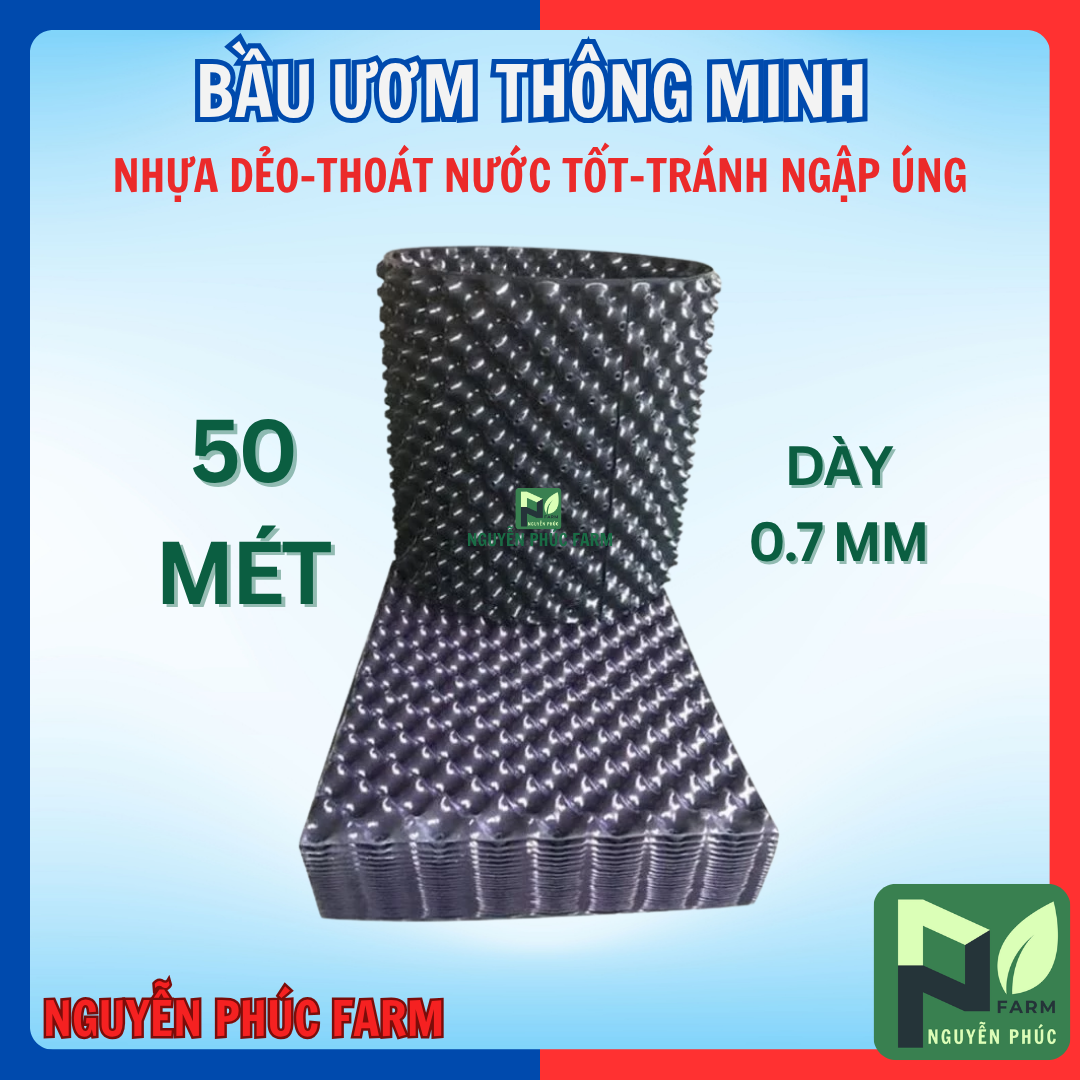 [Cuộn 50m] BẦU ƯƠM THÔNG MINH - CÓ VÍT KÈM THEO -KÍCH THƯỚC CHIỀU CAO TỰ CHỌN-bầu ươm nhựa dẻo đen thoát nước tốt, đa dụng - 30CM