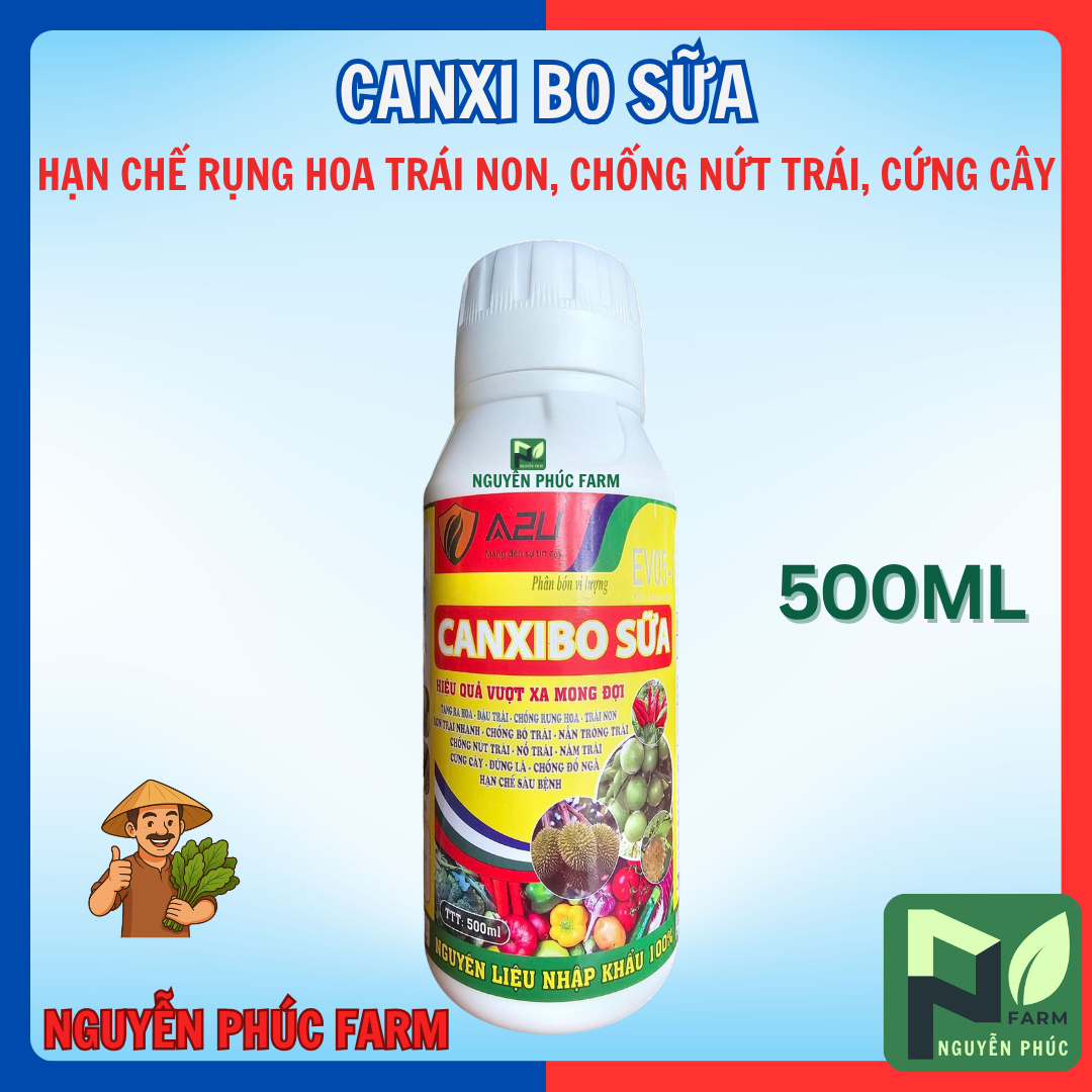 CANXI BO SỮA chai 500ml - hạn chế rụng hoa trái non, chống nứt trái, cứng cây