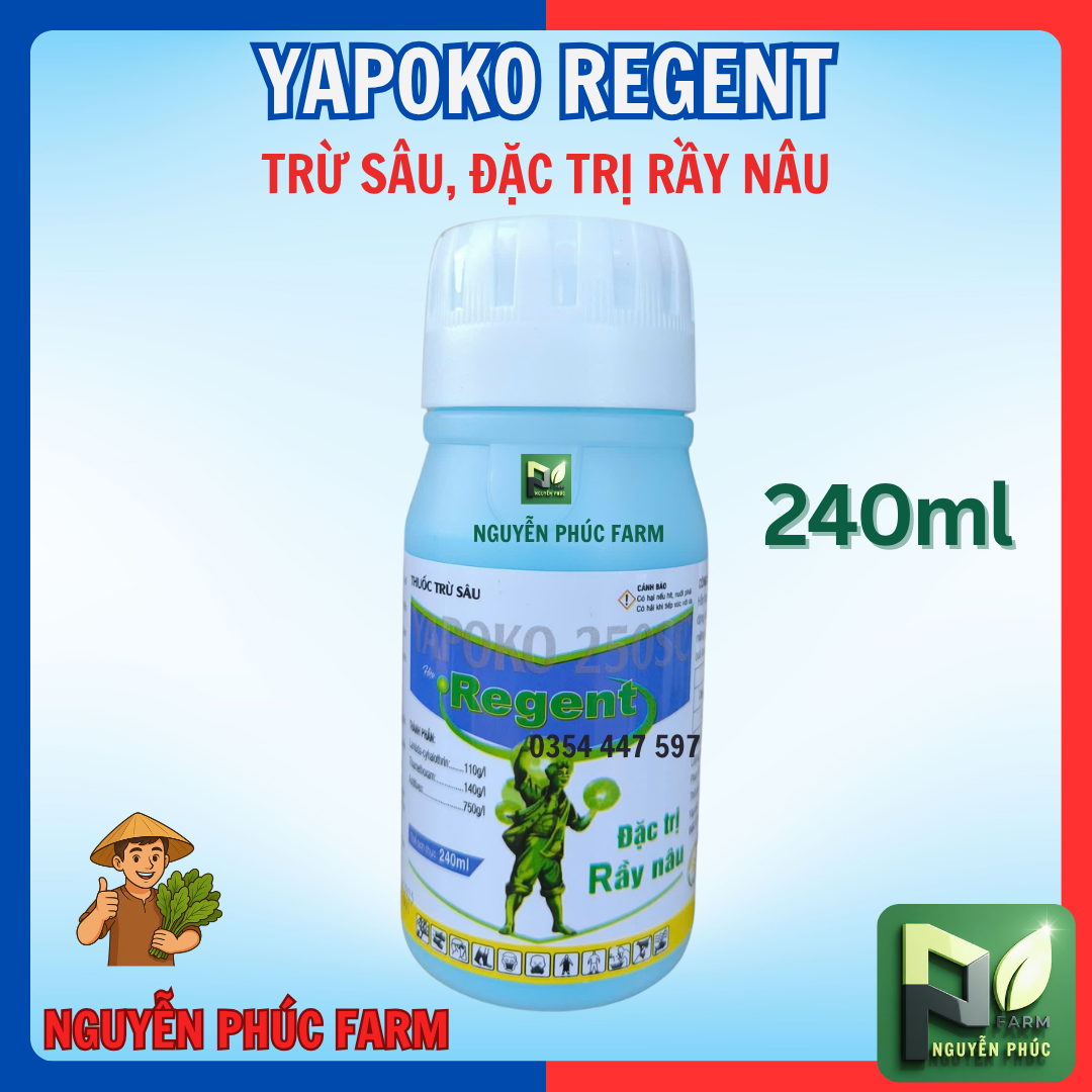 Yapoko Regent 250SC chai 240ml - đặc trị sâu rầy chích hút và miệng nhai, rầy nâu lúa