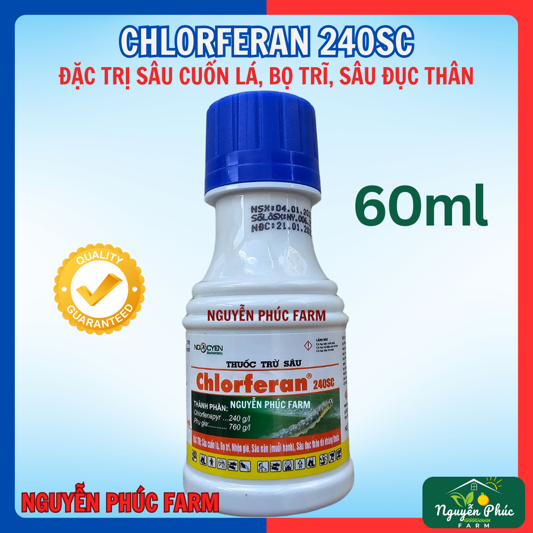 Chlorferan 240SC (chai 60ml) đặc trị sâu cuốn lá, đục thân, nhện ghé, bọ trĩ...