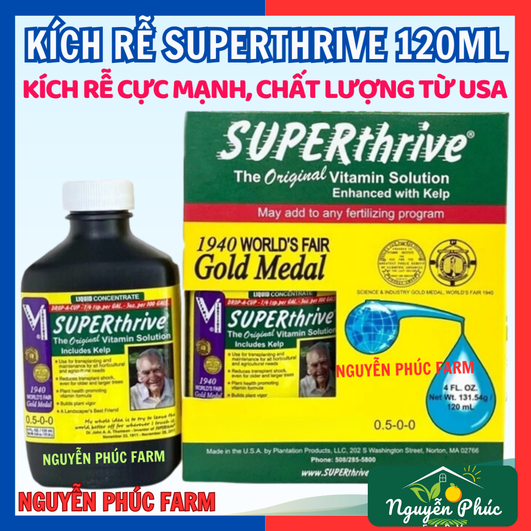 Kích rễ Super Thrive chai 120ml, nhập khẩu trực tiếp USA- phân bón kích rễ hiệu quả cho hoa lan, mai vàng, hoa kiểng