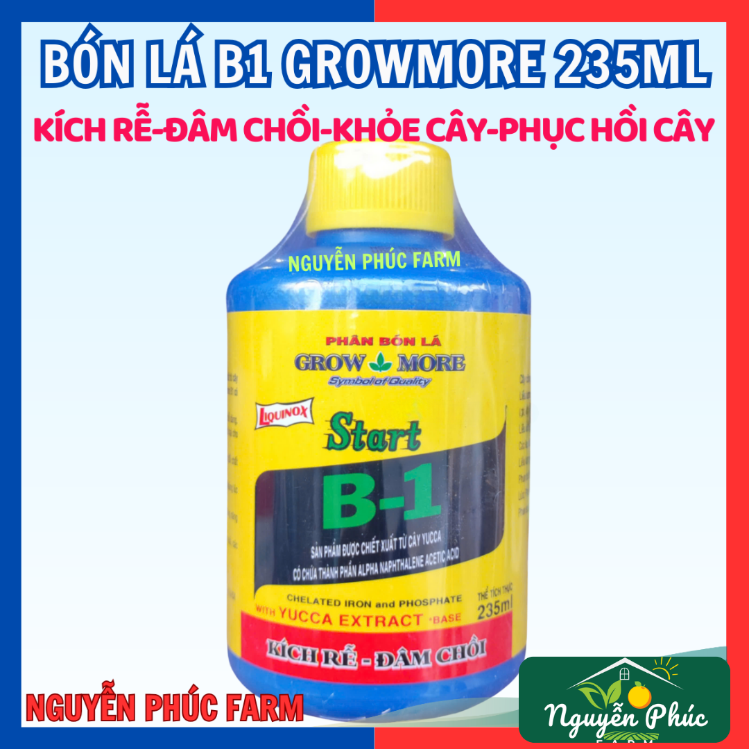 Phân Bón Lá Growmore Vitamin B1 ( Grow More 235ml), Super roots B1  kích rễ  cho lan, cây cảnh