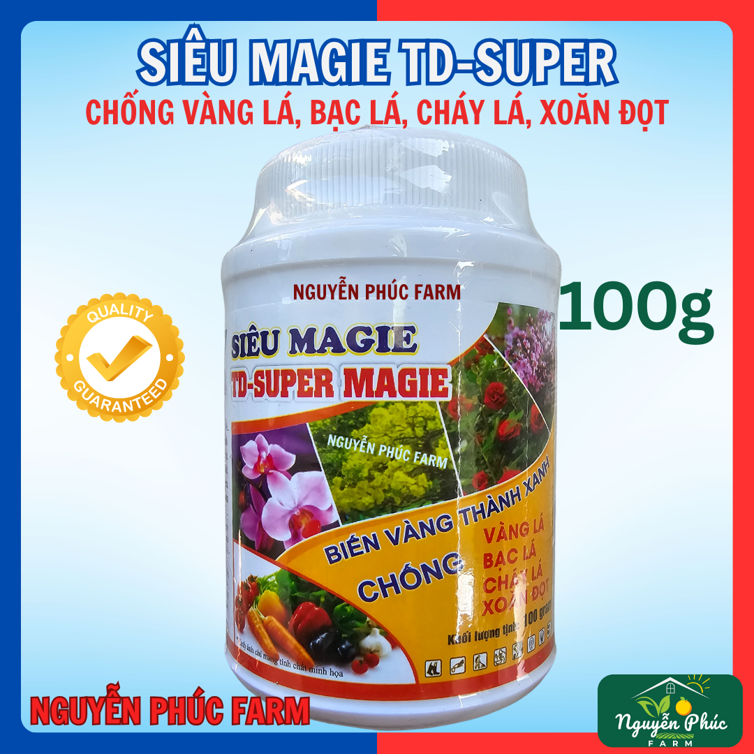 Phân Bón TD Super MAGIE lọ 100g, Siêu MAGIE biến vàng thành xanh, chống vàng lá, bạc lá, cháy lá, xoắn đọt