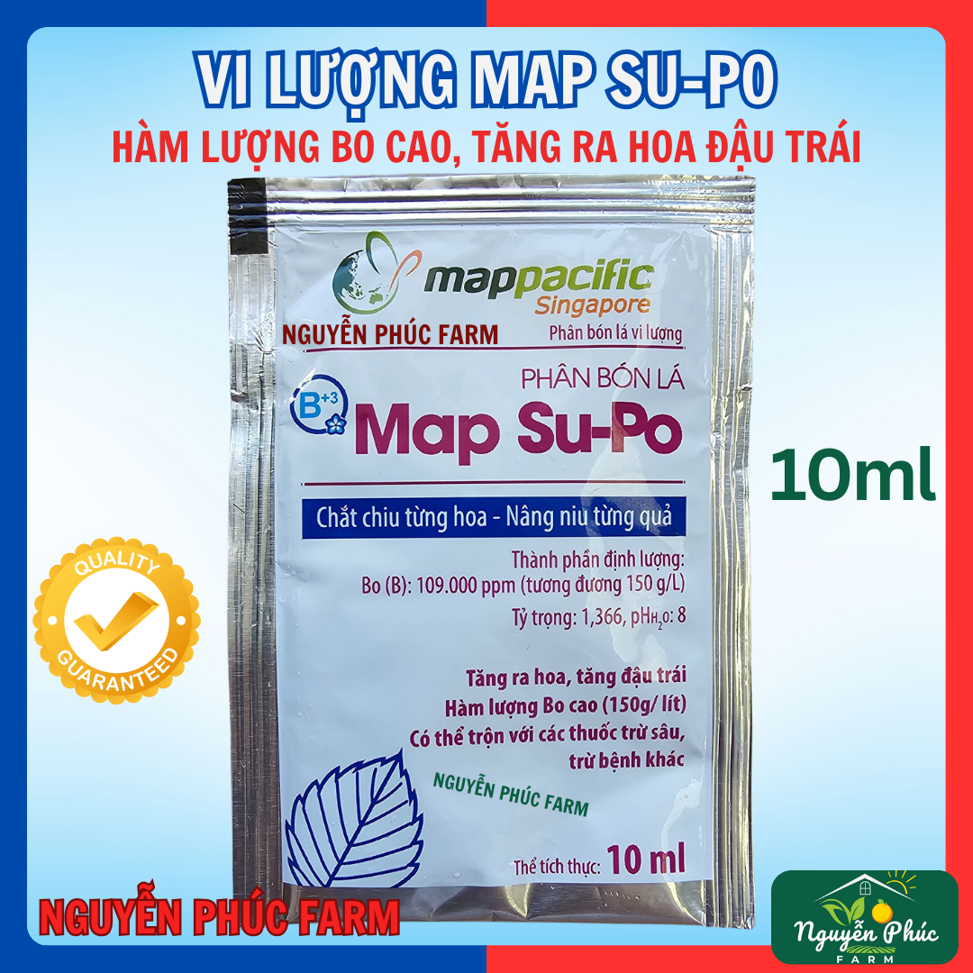 Phân bón lá Map Su-Po gói 10ml- Chống rụng hoa, trái non