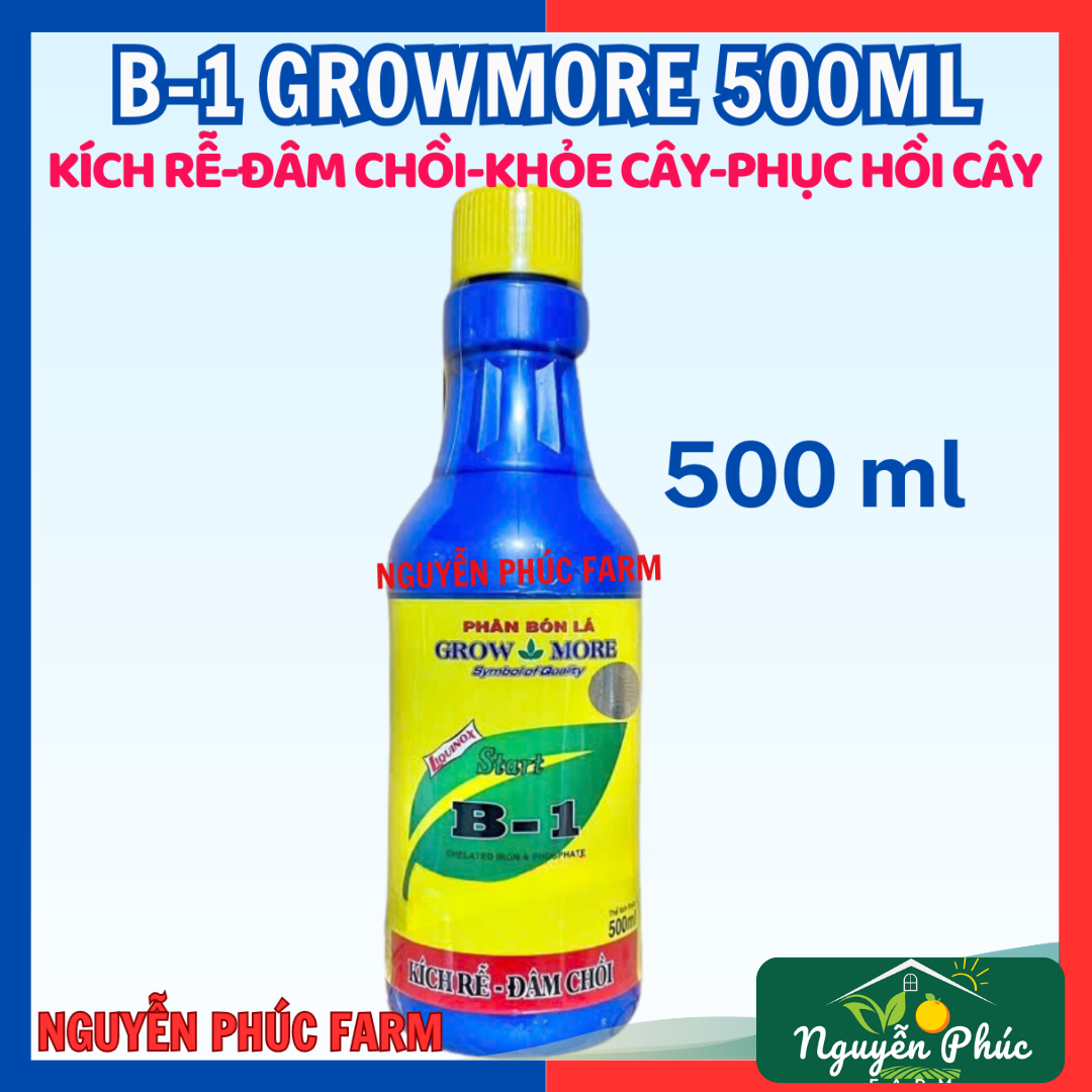 Phân bón lá Vitamin B1 Growmore 500ml, Kích rễ bật mầm