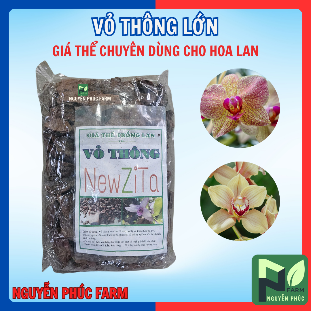 VỎ THÔNG CỠ LỚN NEWZITA -TÚI 500g  giá thể hoa lan ,ủ gốc giữ ẩm ,lót chuồng thú cưng.