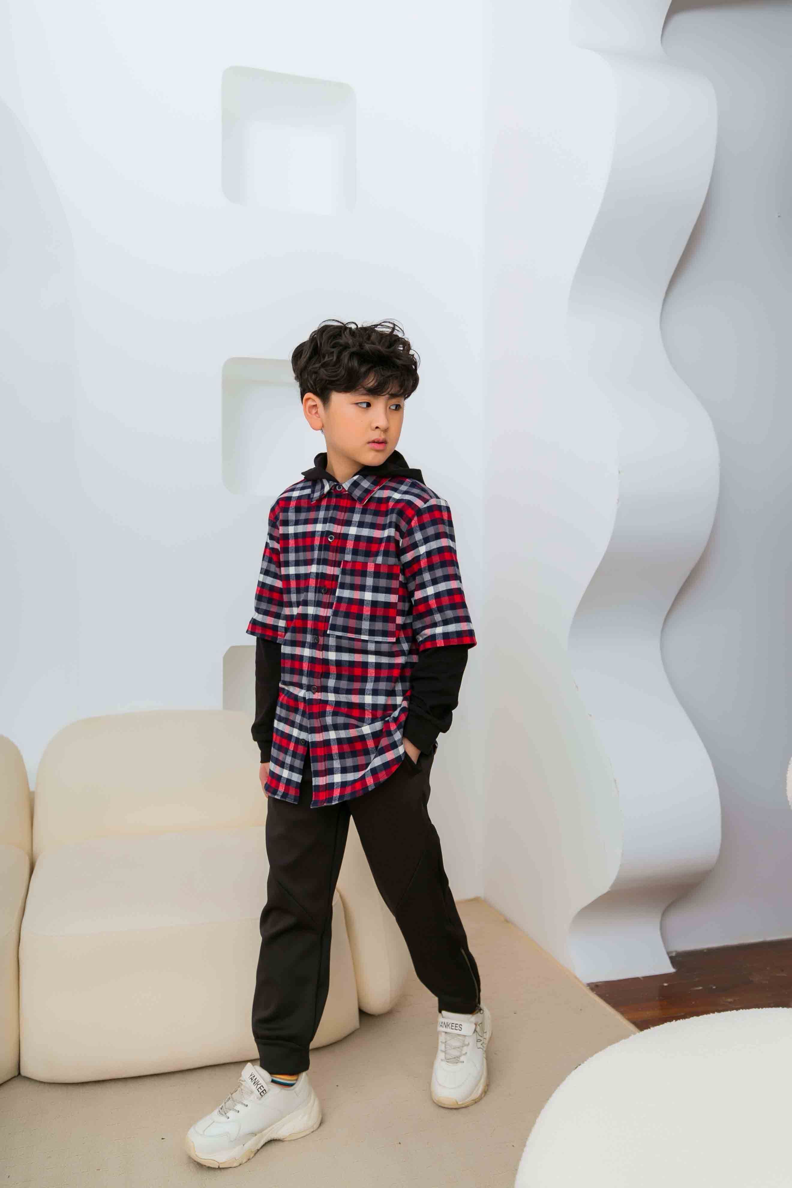 ÁO SƠ MI PHỐI MŨ 58B0465-12-K12s21