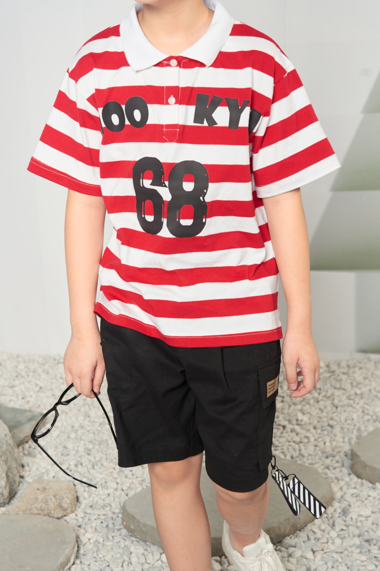 Áo Thun Polo Kẻ Unisex Boy Girl-57G1108