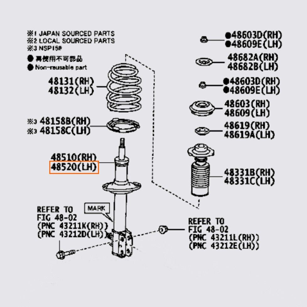 Nhún trước hãng TOYOTA, 485100D470