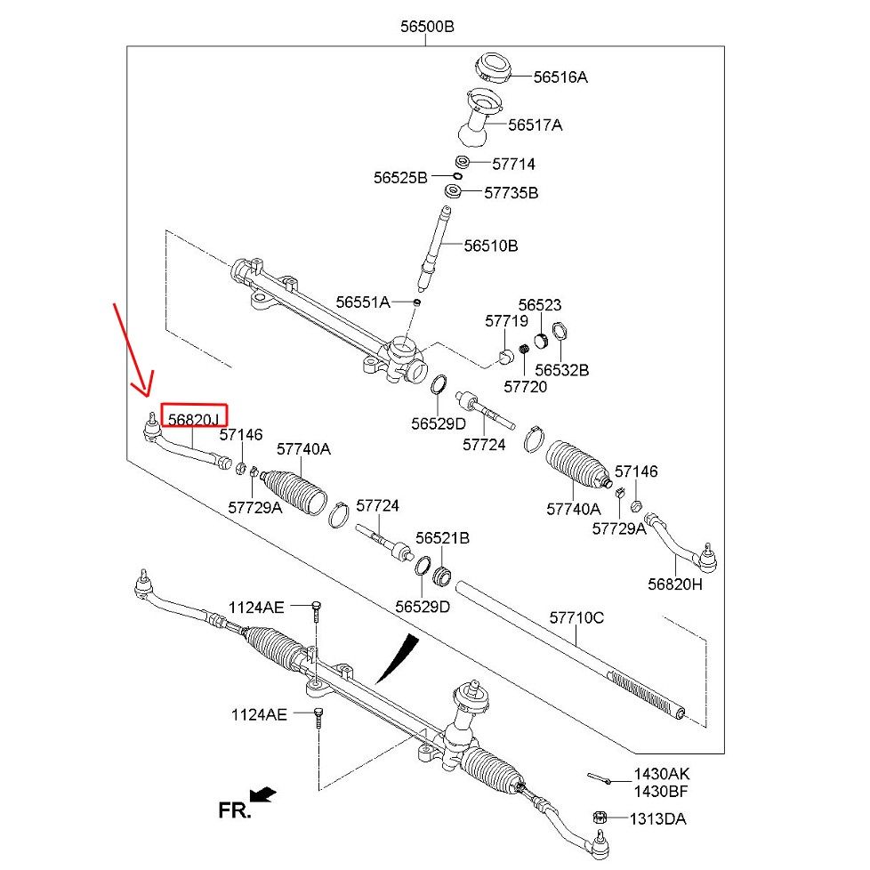 Rô tuyn lái ngoài hãng KIA, 568202W050