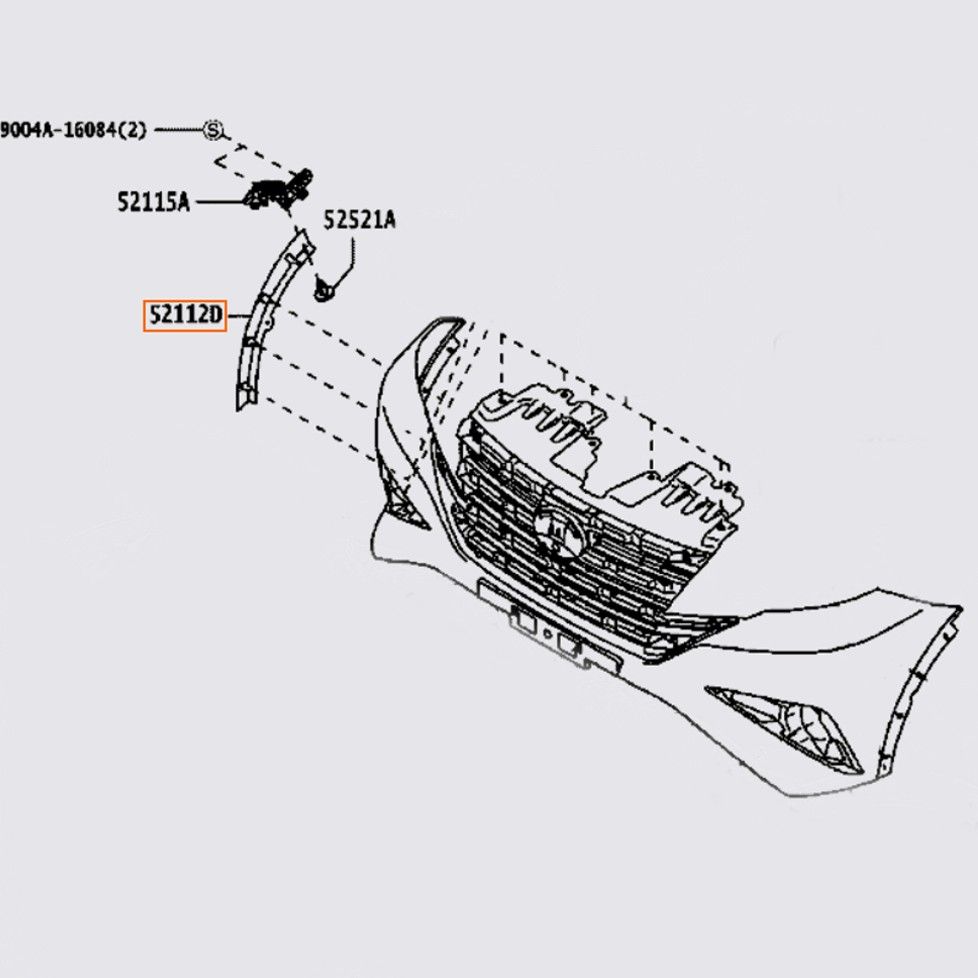 Ốp cản trước Rush hãng TOYOTA RH, 52112BZ120