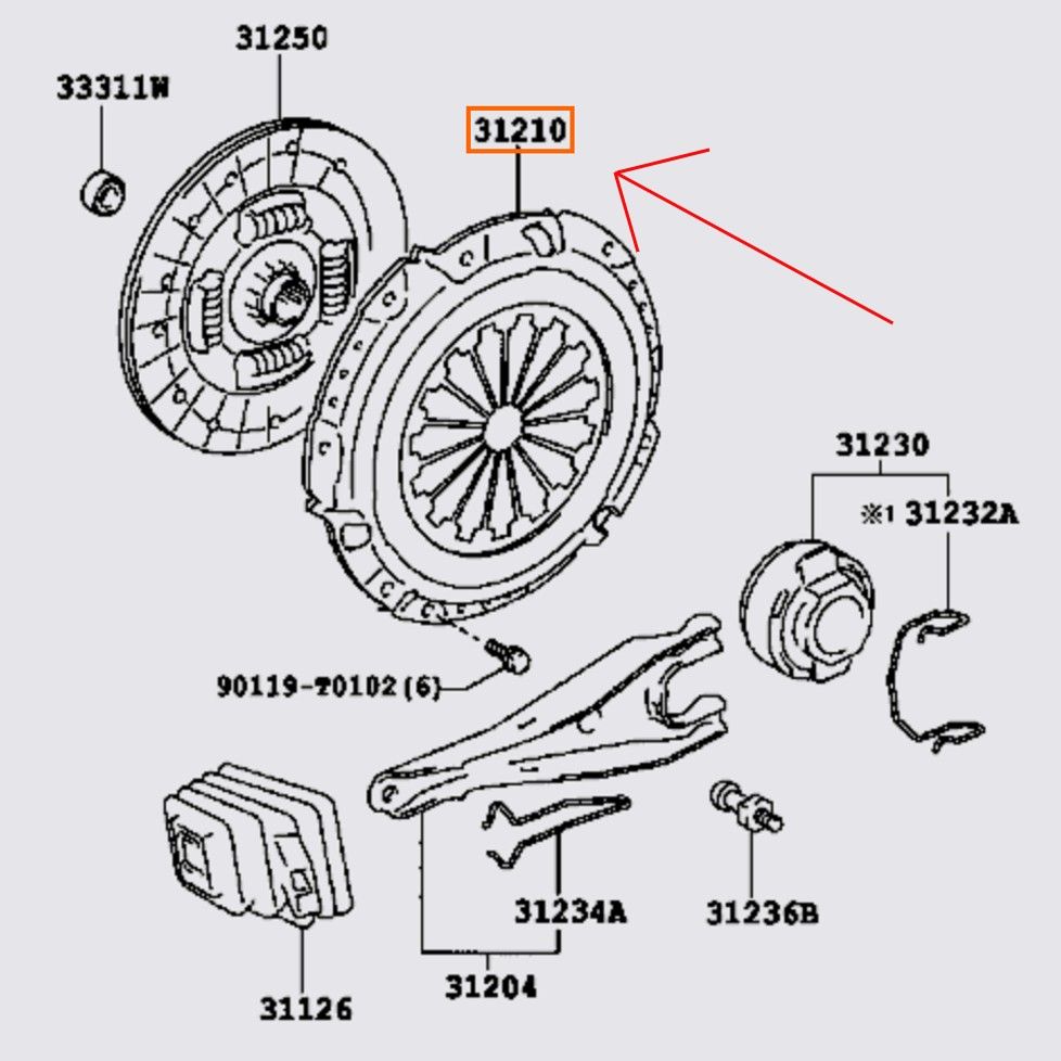 Mâm ép hãng TOYOTA, 312100K101