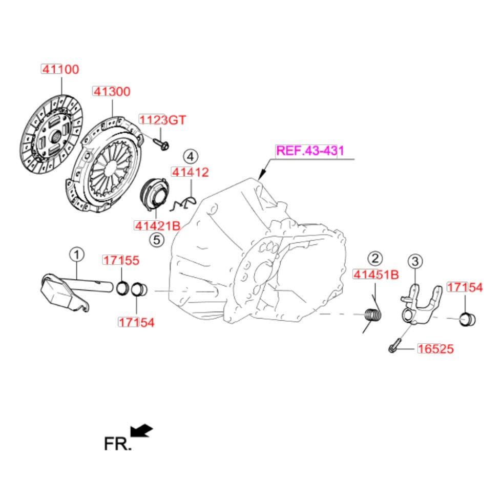 Càng lừa bi tê hãng HYUNDAI không bi tê, 4143002580