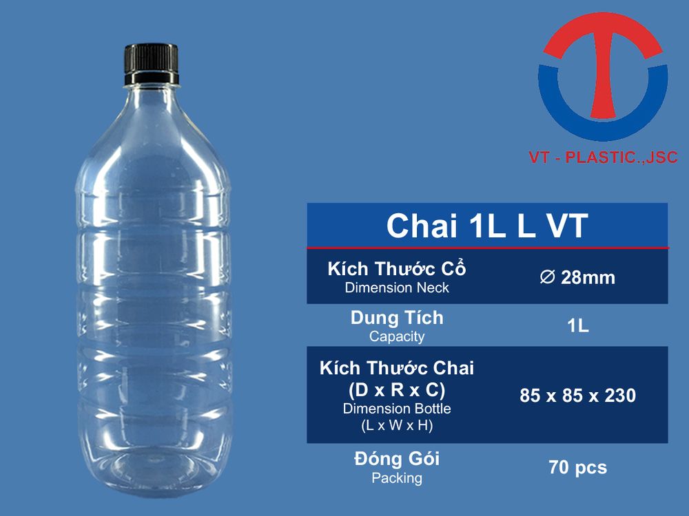 Chai 1L đựng mật ong, đựng nước, đựng trà