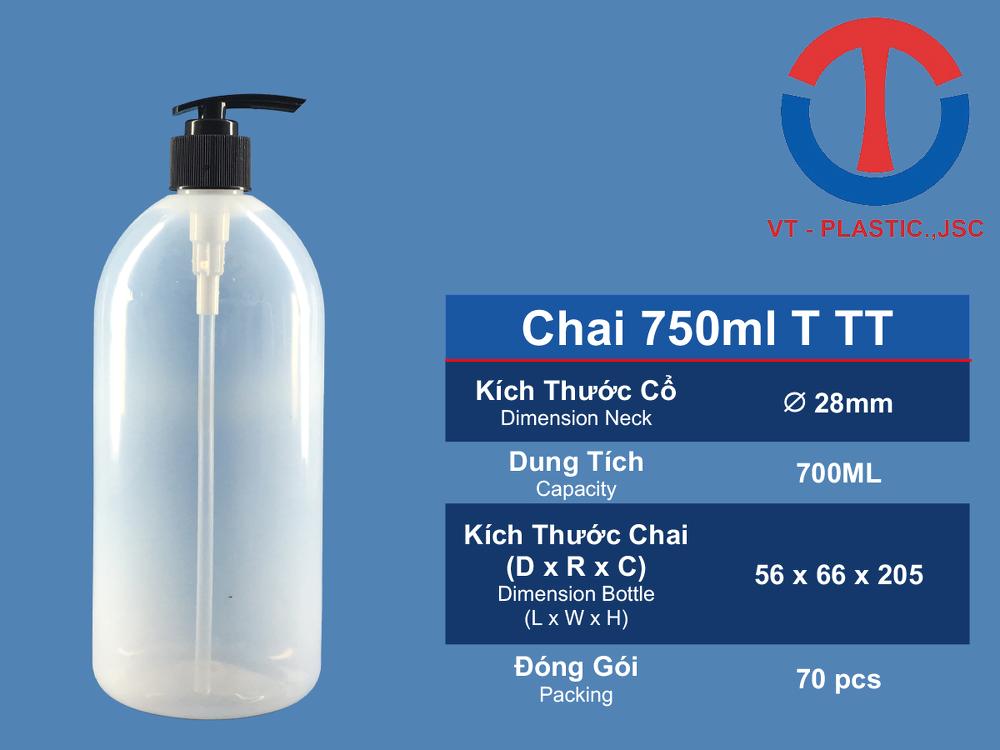 Chai 750ML TS TT đựng dầu gội, dầu xả...