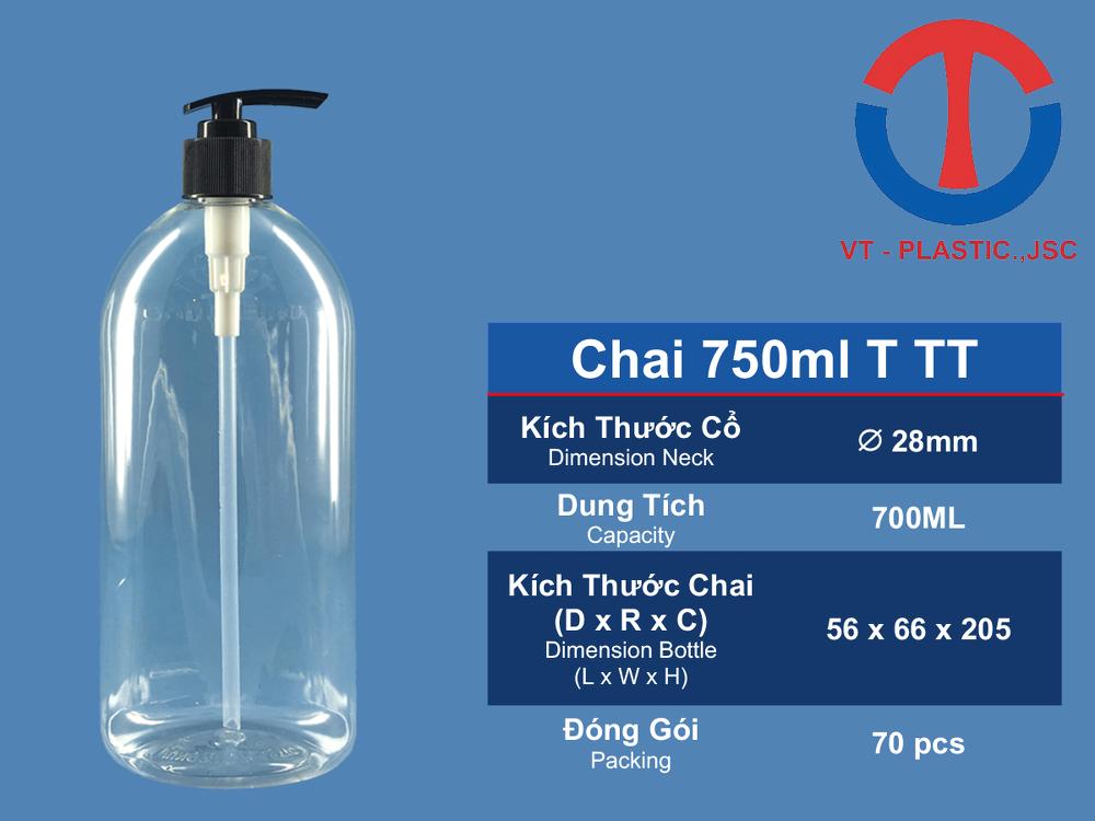 Chai 750ML T TT đựng dầu gội, dầu xả ...