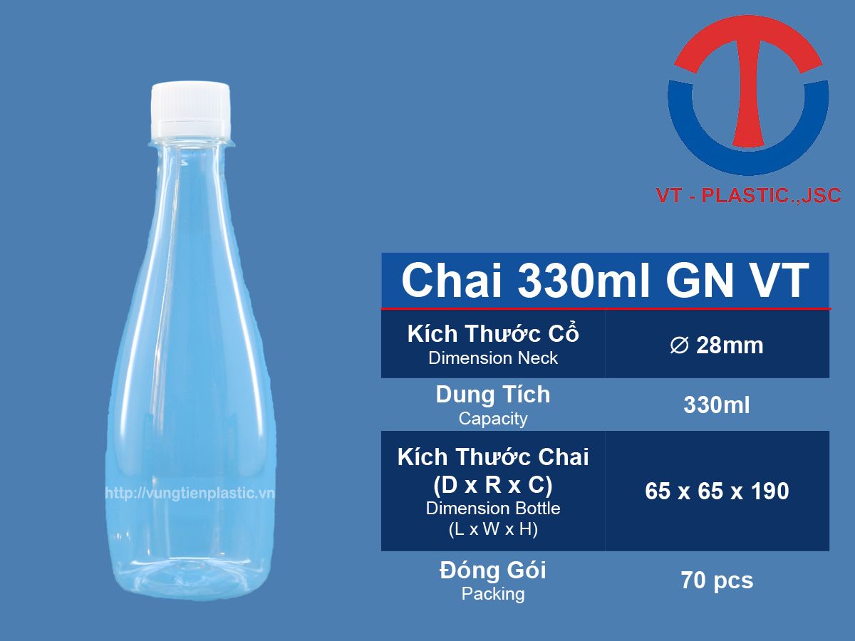 Chai nhựa 330ml Đựng Trà Sữa - Rượu - Mật Ong - Caffe