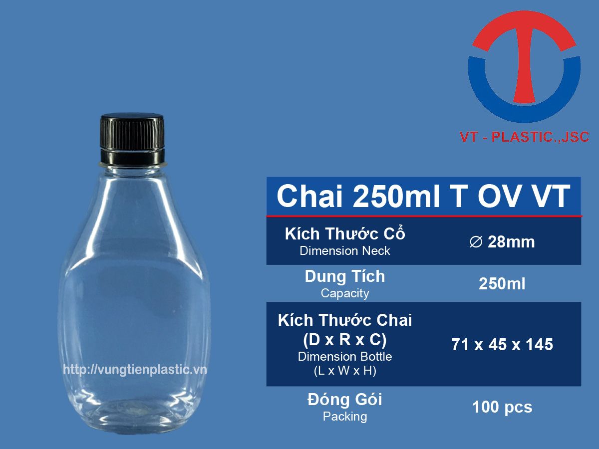 Chai nhựa PET 250ml