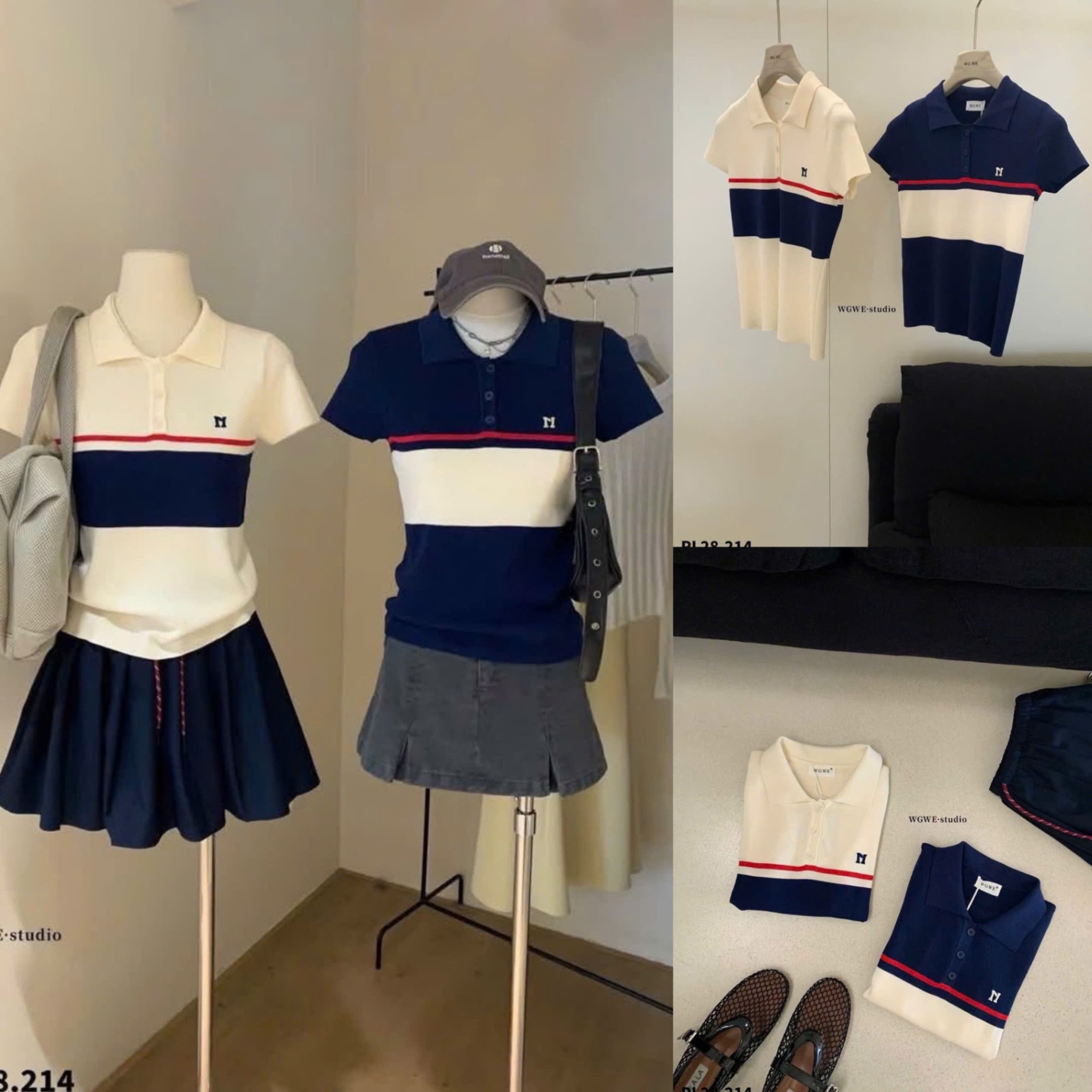 W5179# Áo Polo phối màu