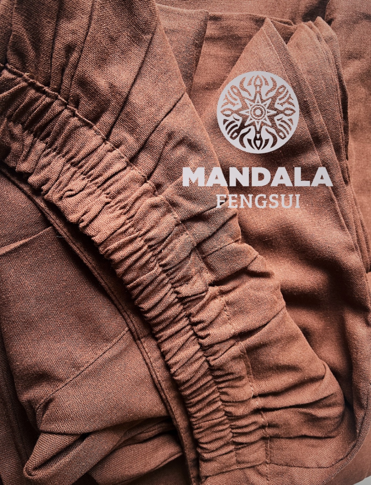 Quần linen bột màu nâu Mandala – Mát nhẹ, dáng suông basic