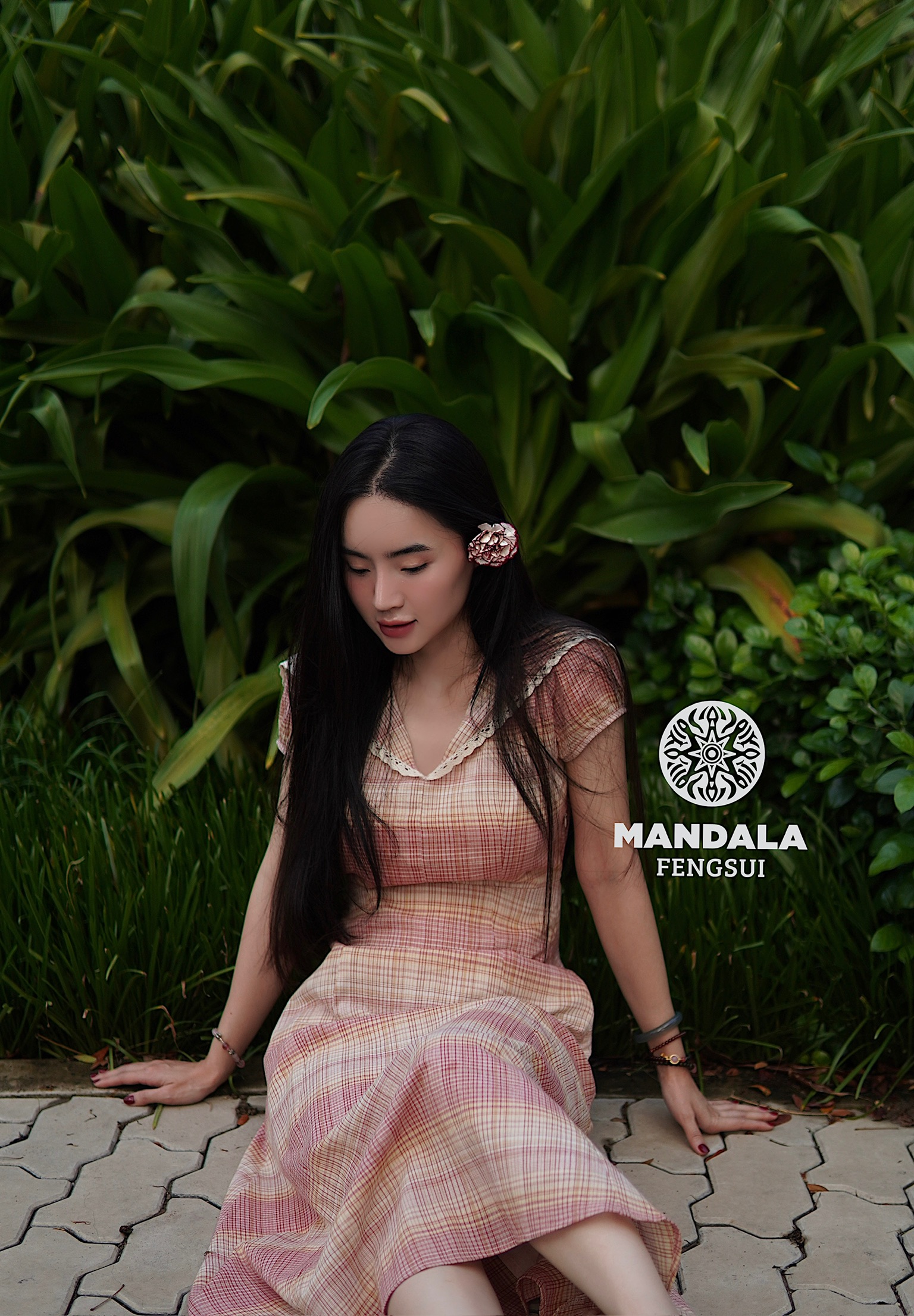 Váy Thạch Trúc Dáng A Cổ Ren Caro Hồng – Mandala