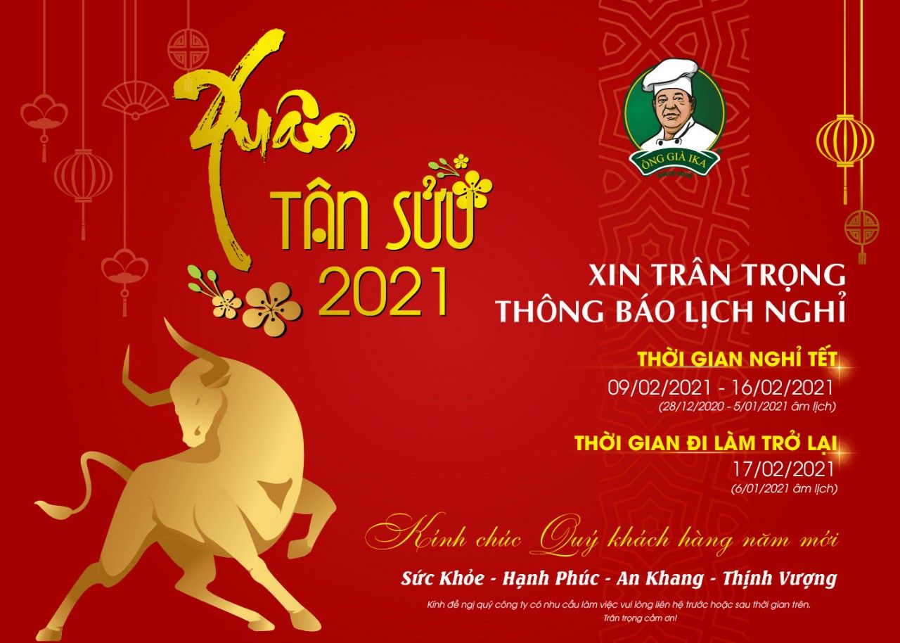 Ông già IKA thông báo lịch nghỉ tết Tân Sửu 2021