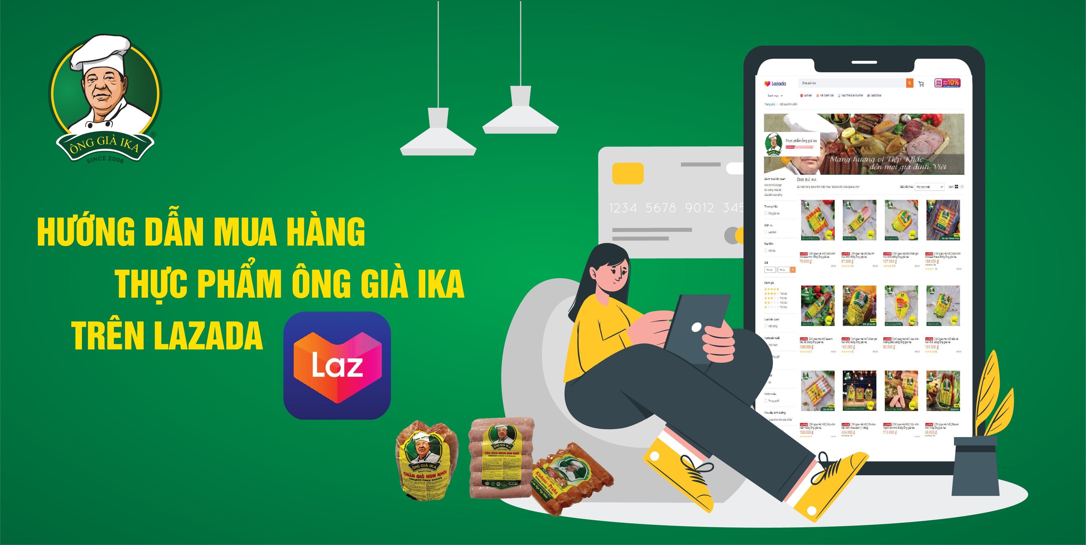 Hướng dẫn mua hàng Thực phẩm Ông già IKA trên Lazada “chưa đầy 30s”