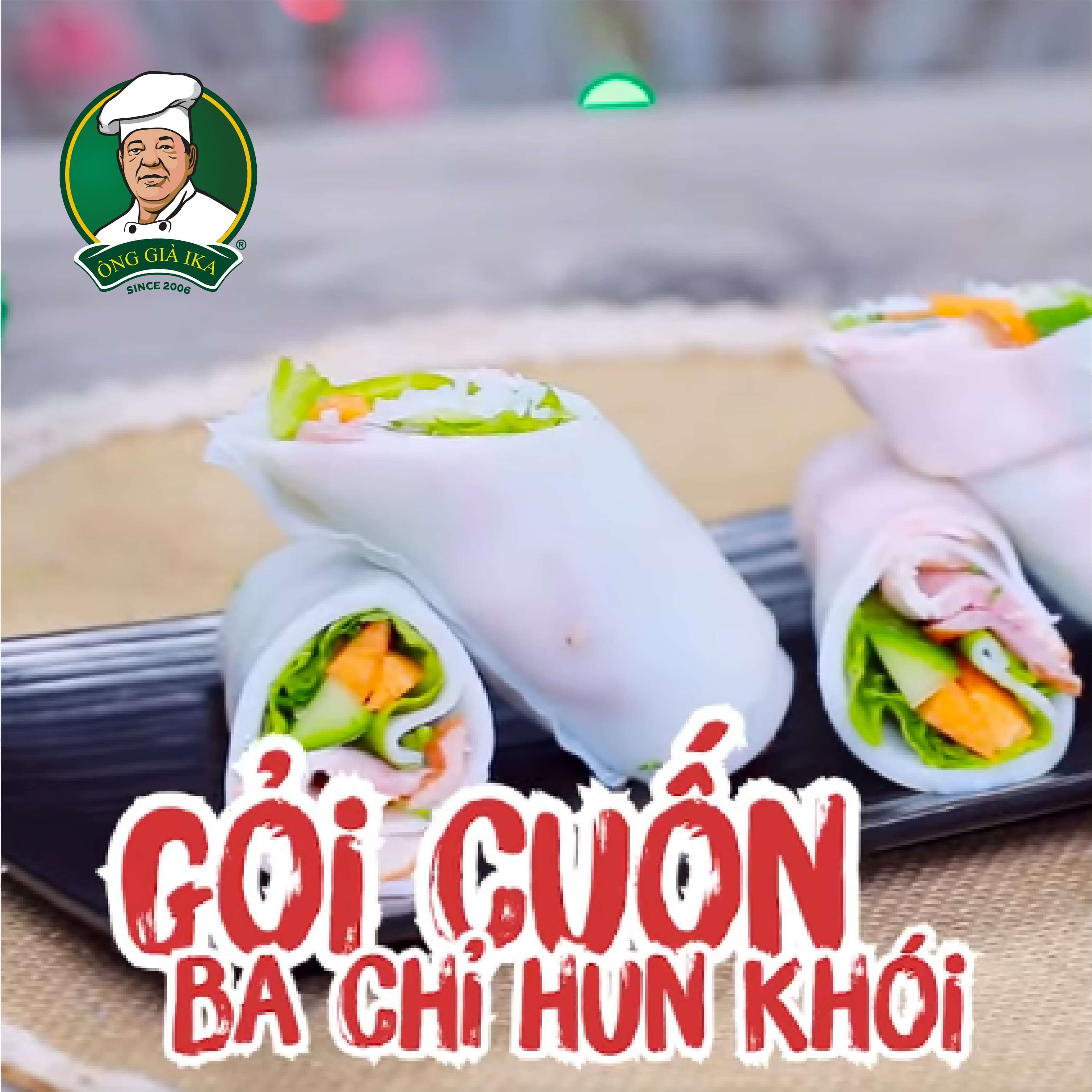 Gỏi cuốn thịt ba chỉ hun khói - Món cuốn ngon CHỐNG NGÁN Tết 2022