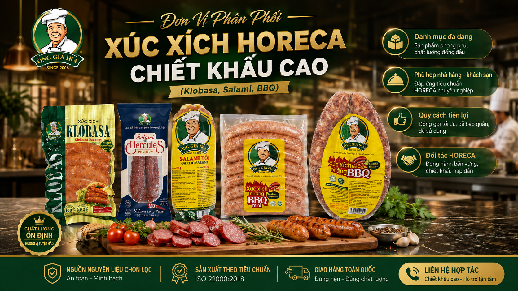 Đơn Vị Phân Phối Xúc Xích HORECA Chiết Khấu Cao (Klobasa, Salami, BBQ)