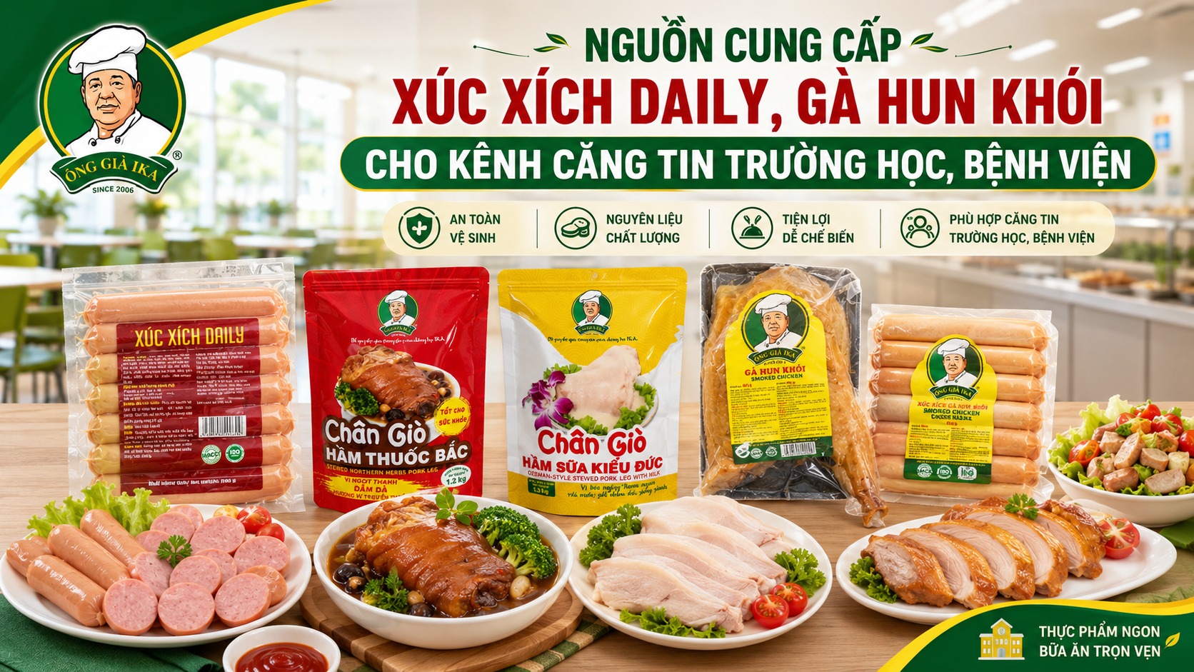 Nguồn Cung Cấp Xúc Xích Daily, Gà Hun Khói Cho Kênh Căng Tin Trường Học, Bệnh Viện