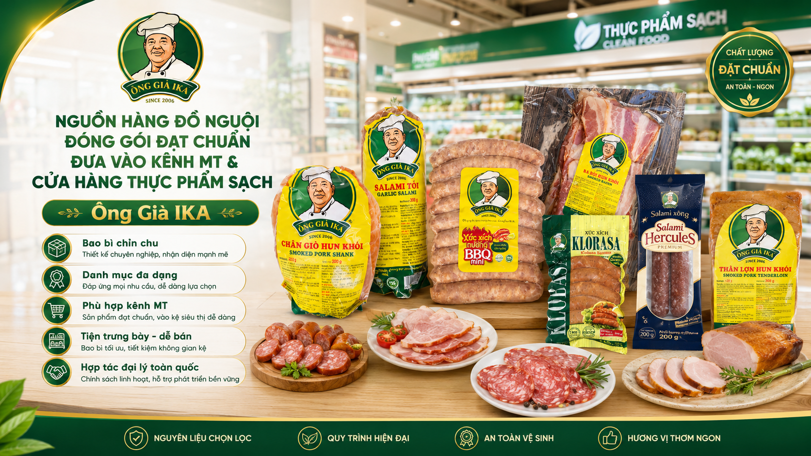 Nguồn Hàng Đồ Nguội Đóng Gói Đạt Chuẩn Đưa Vào Kênh MT & Cửa Hàng Thực Phẩm Sạch