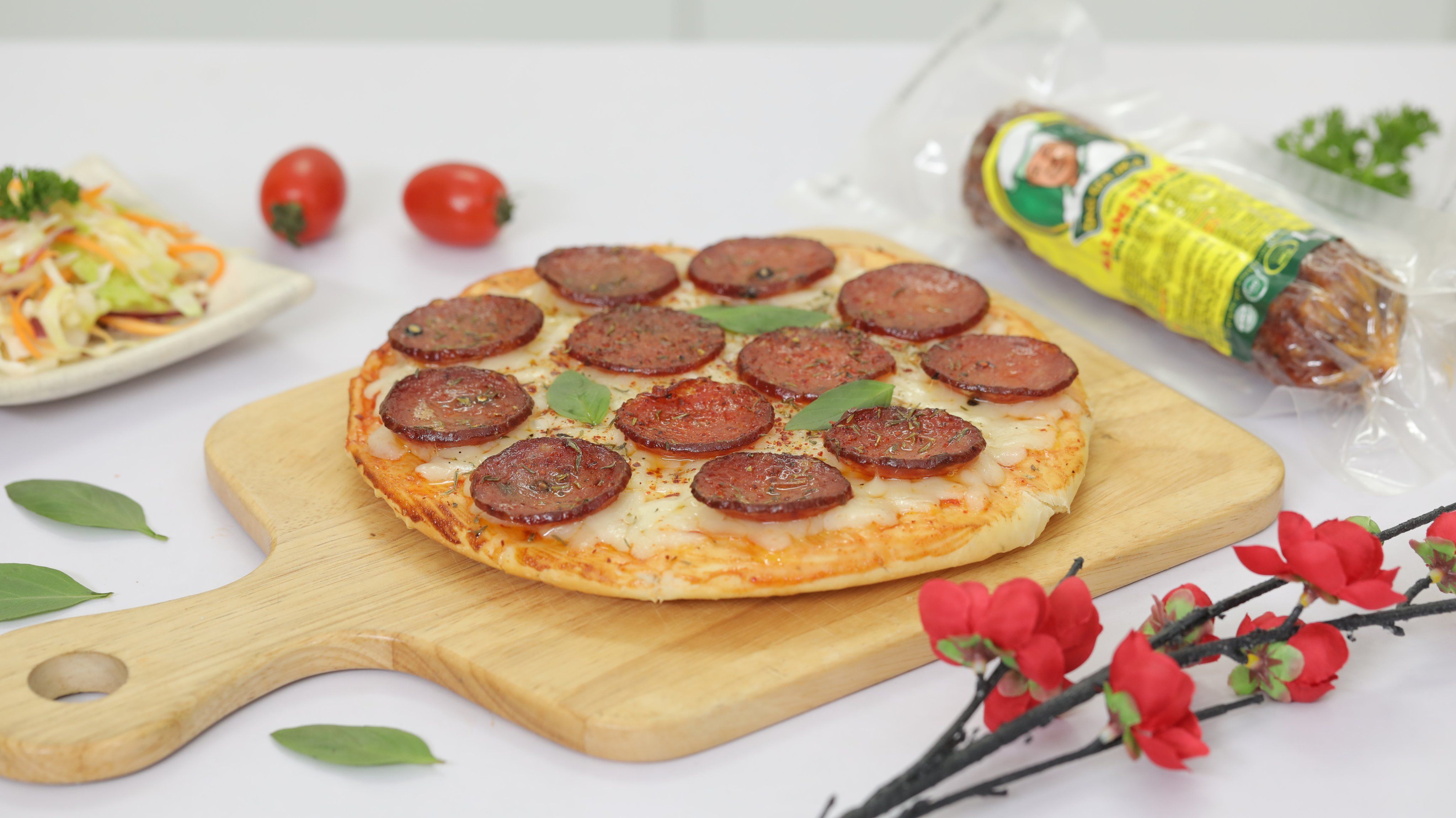 pizza salami tiêu đỏ