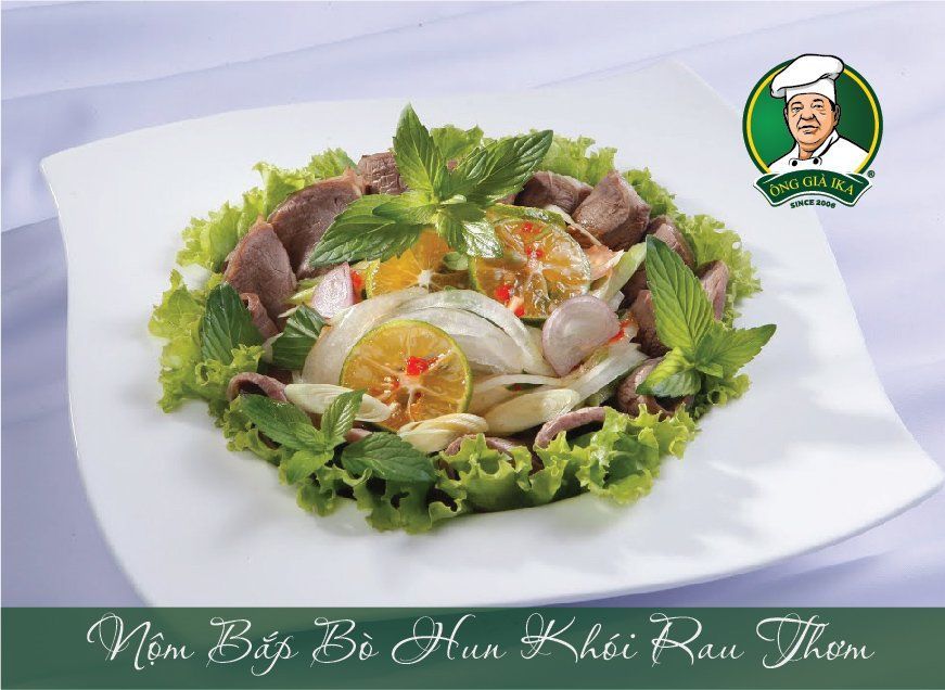 Nộm bắp bò hun khói rau thơm