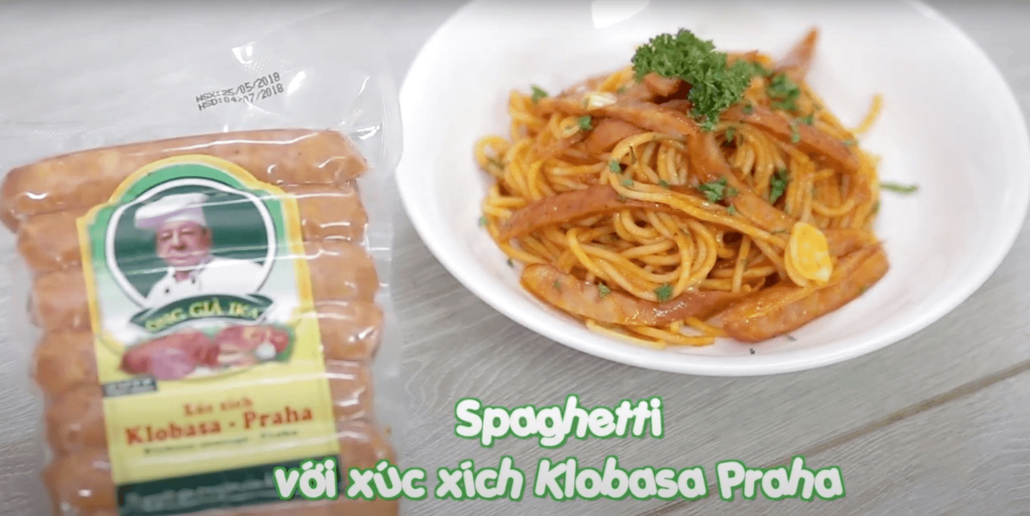 Mì spaghetti xúc xích sau khi hoàn thành